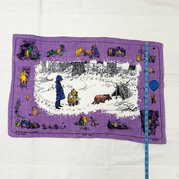 Jonelle Pooh Bear Irish Linen Tea Towel Vintage - Picture 3 of 9